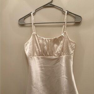 Vintage Y2K BCX Pearl Satin Tank with Braided Straps